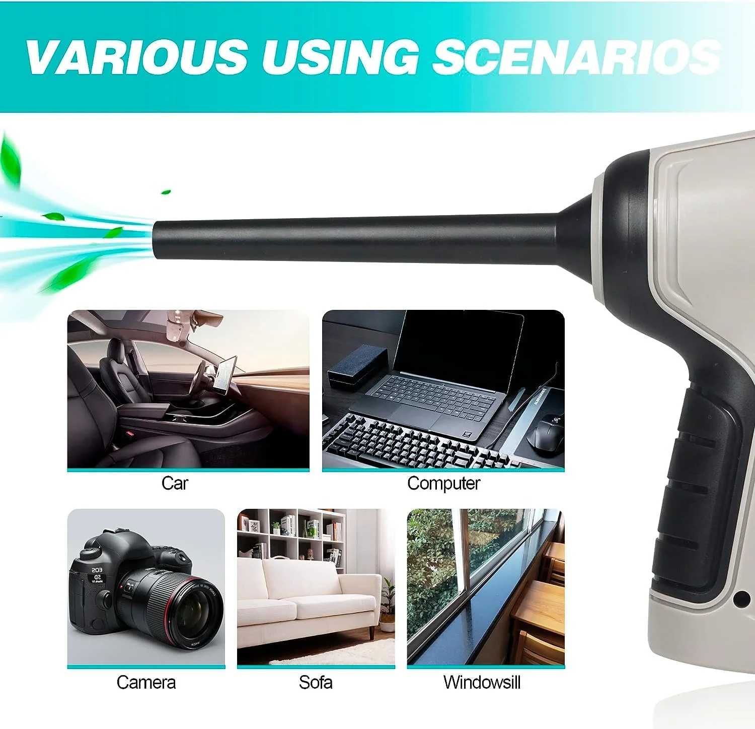 جاروبرقی کوچک پادوم برای تمیز کردن کیبورد، جاروبرقی قابل حمل خودرو، جاروبرقی دستی شارژی بی سیم، جاروبرقی کوچک 3 در 1، دمنده گرد و غبار هوا با سرعت 35000 دور در دقیقه، تمیز کننده برقی کامپیوتر (خاکستری)