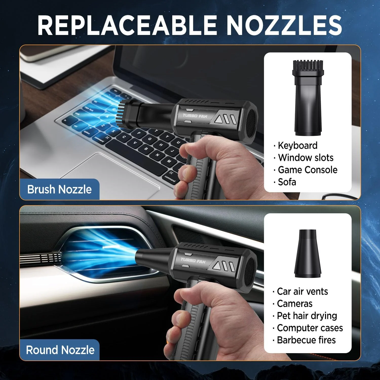 گردگیر هوای فشرده، گردگیر هوای برقی بی سیم فوق العاده قدرتمند 300000 دور در دقیقه، دمنده موتور براشلس قابل شارژ 10000 میلی آمپر ساعت، دمنده گردگیر فن توربو 3 سرعته قابل تنظیم برای کامپیوتر، خودرو، فضای باز و خانه گردگیر هوای فشرده، گردگیر هوای برقی بی سیم فوق العاده قدرتمند 300000 دور در دقیقه، دمنده موتور براشلس قابل شارژ 10000 میلی آمپر ساعت، دمنده گردگیر فن توربو 3 سرعته قابل تنظیم برای کامپیوتر، خودرو، فضای باز و خانه