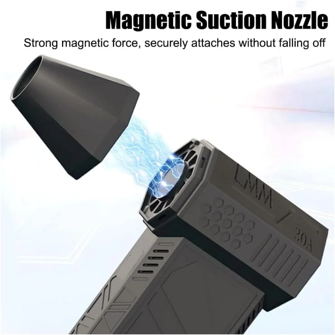 DIGI CORE دمنده هوای فشرده، دمنده گرد و غبار جت خشک، مینی دمنده با محافظت در برابر گرمای بیش از حد، دمنده هوای 130000 دور در دقیقه، جاروبرقی فن توربو قابل حمل، دمنده قابل حمل، فن خشن با کیف حمل