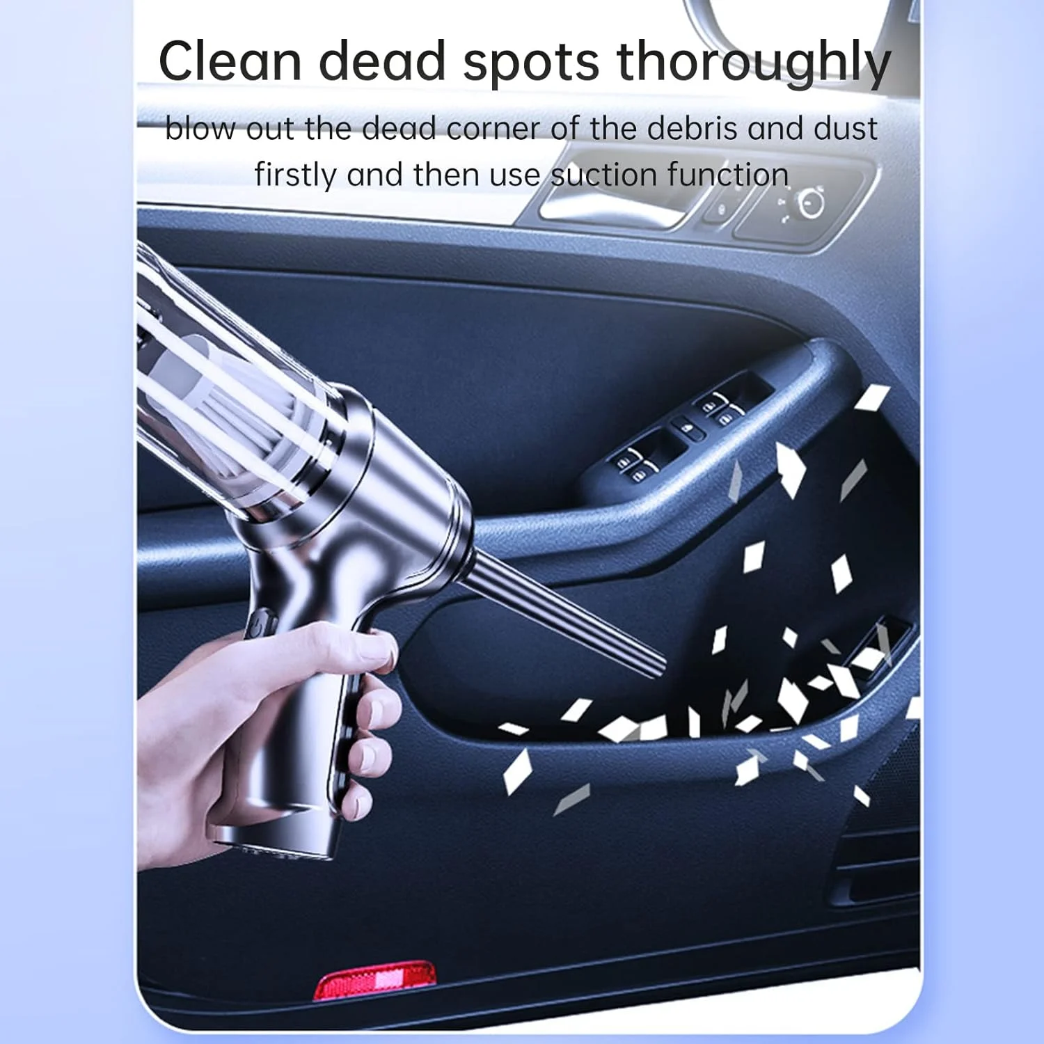 جاروبرقی دستی خودرو اییکم، تمیز کننده بی سیم قابل حمل، مینی دمنده هوا و پمپ دستی با مکش قوی 19000Pa، شارژ USB برای تمیز کردن موی حیوانات خانگی، گرد و غبار، شن، مناسب برای خانه و محل کار