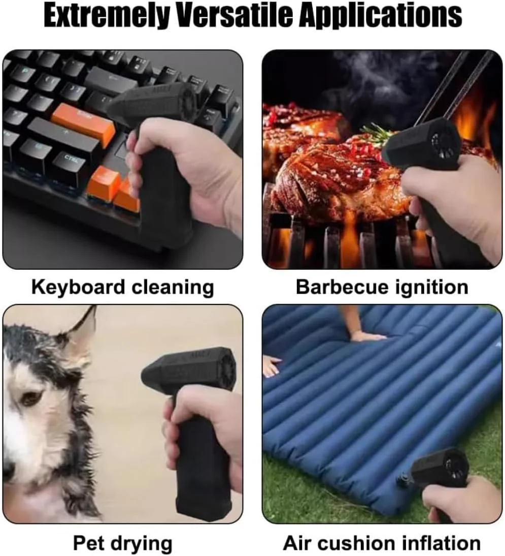 DIGI CORE دمنده هوای فشرده، دمنده گرد و غبار جت خشک، مینی دمنده با محافظت در برابر گرمای بیش از حد، دمنده هوای 130000 دور در دقیقه، جاروبرقی فن توربو قابل حمل، دمنده قابل حمل، فن خشن با کیف حمل