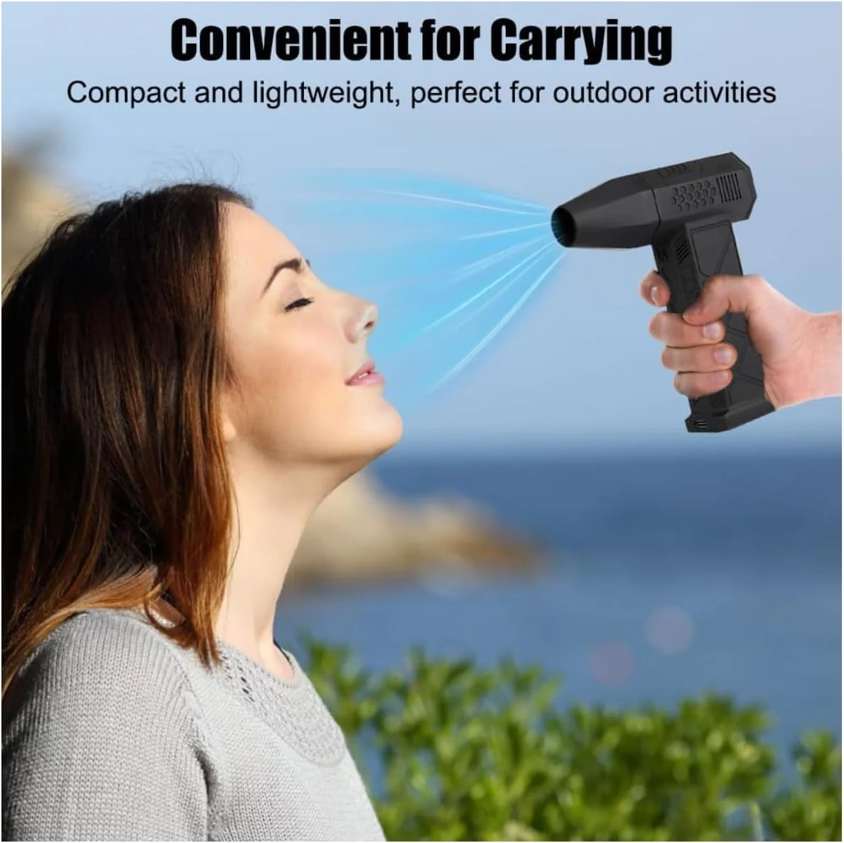 DIGI CORE دمنده هوای فشرده، دمنده گرد و غبار جت خشک، مینی دمنده با محافظت در برابر گرمای بیش از حد، دمنده هوای 130000 دور در دقیقه، جاروبرقی فن توربو قابل حمل، دمنده قابل حمل، فن خشن با کیف حمل