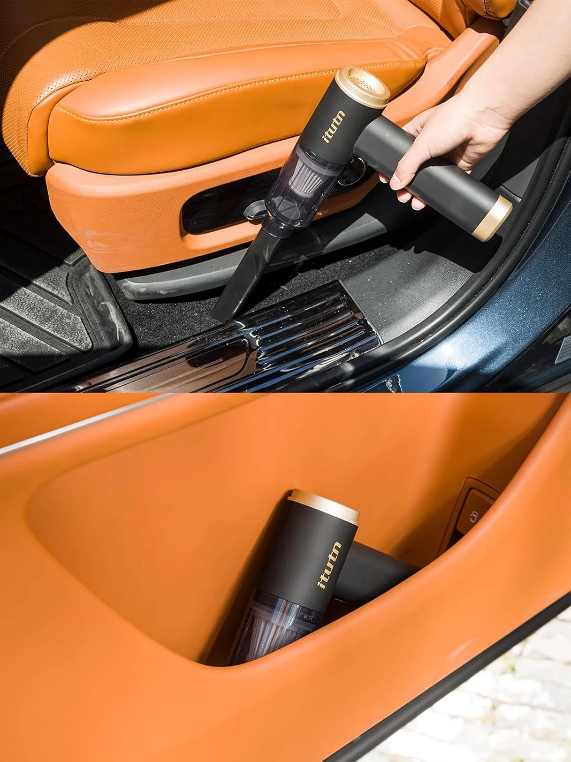 جاروبرقی کوچک خودرو itutn، مکش قدرتمند 15000PA، جاروبرقی بی سیم قابل حمل برای خودرو، جاروبرقی کوچک دستی و دمنده هوا برای خانه، میز، کامپیوتر، کیبورد (جاروبرقی کوچک + 11 ضمیمه)