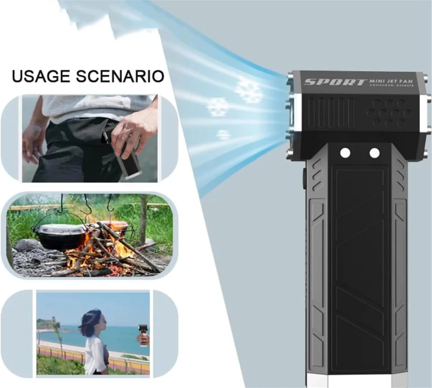 فن جت مینی JJoias، فن دستی قدرتمند قابل حمل 150000 دور در دقیقه، دمنده هوای کوچک برای خودرو، دمنده موی کوچک توربو قابل حمل بی سیم، جاروبرقی کوچک بی سیم