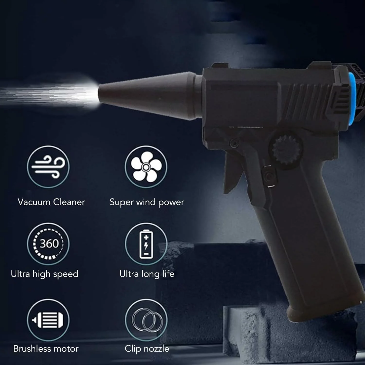 دمنده هوای برقی BusoTh، گردگیر هوای فشرده، جاروبرقی بی سیم، چند منظوره، کارآمد، 200000 دور در دقیقه، سرعت بالا، مقاومت در برابر دما، برای صفحه کلید کامپیوتر خودرو