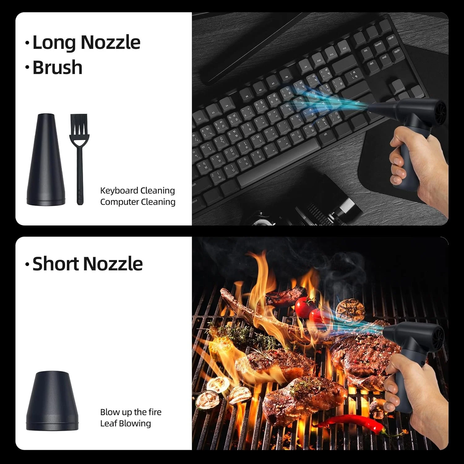 گردگیر هوای قابل حمل برقی 3 سرعته - دمنده جت خشک کن 180000 دور در دقیقه، بدون هوای کنسرو شده، فن جت برای خشک کردن خودرو، تمیز کردن کامپیوتر