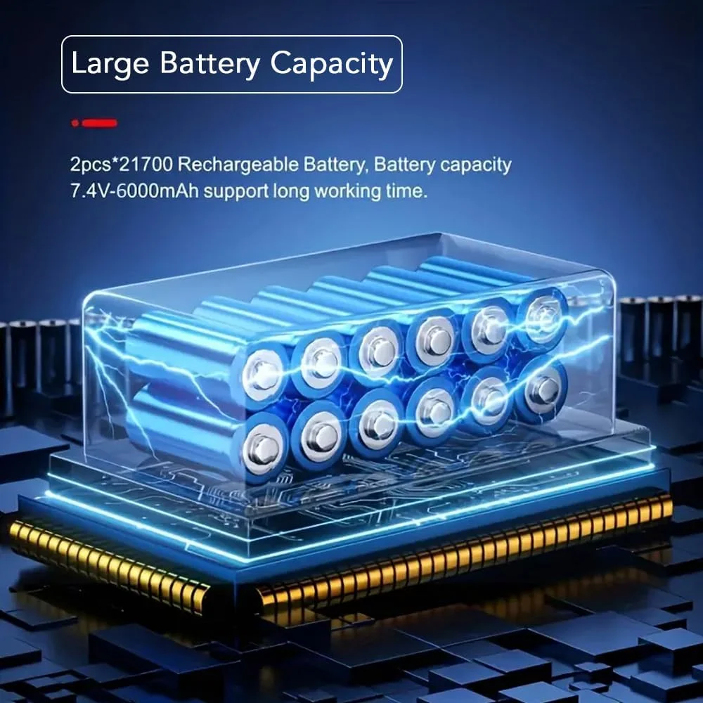 فن توربو قابل حمل HEXAR® با کیت جاروبرقی، فن دمنده 140000 دور در دقیقه، فن دمنده کوچک با باتری 6000 میلی آمپر ساعتی، تمیز کردن کارآمد جاروبرقی برای اتومبیل، کامپیوتر، مبل، شارژ سریع Type C (کیت جاروبرقی)