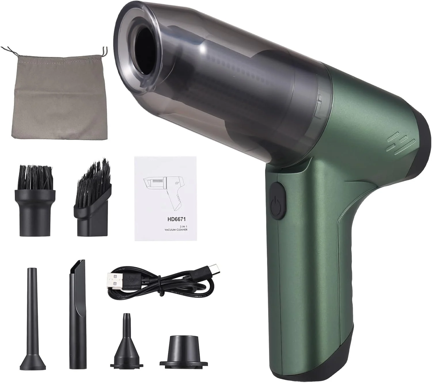 جاروبرقی دستی بی سیم Eacam با مکش قدرتمند 19000Pa و قابلیت دمندگی 3 در 1، گرد و غبارگیر، دمنده هوا و پمپ دستی، جاروبرقی 120 وات پرقدرت، تمیز کننده بدون برس مرطوب و خشک، قابل شارژ برای دفتر و خودرو