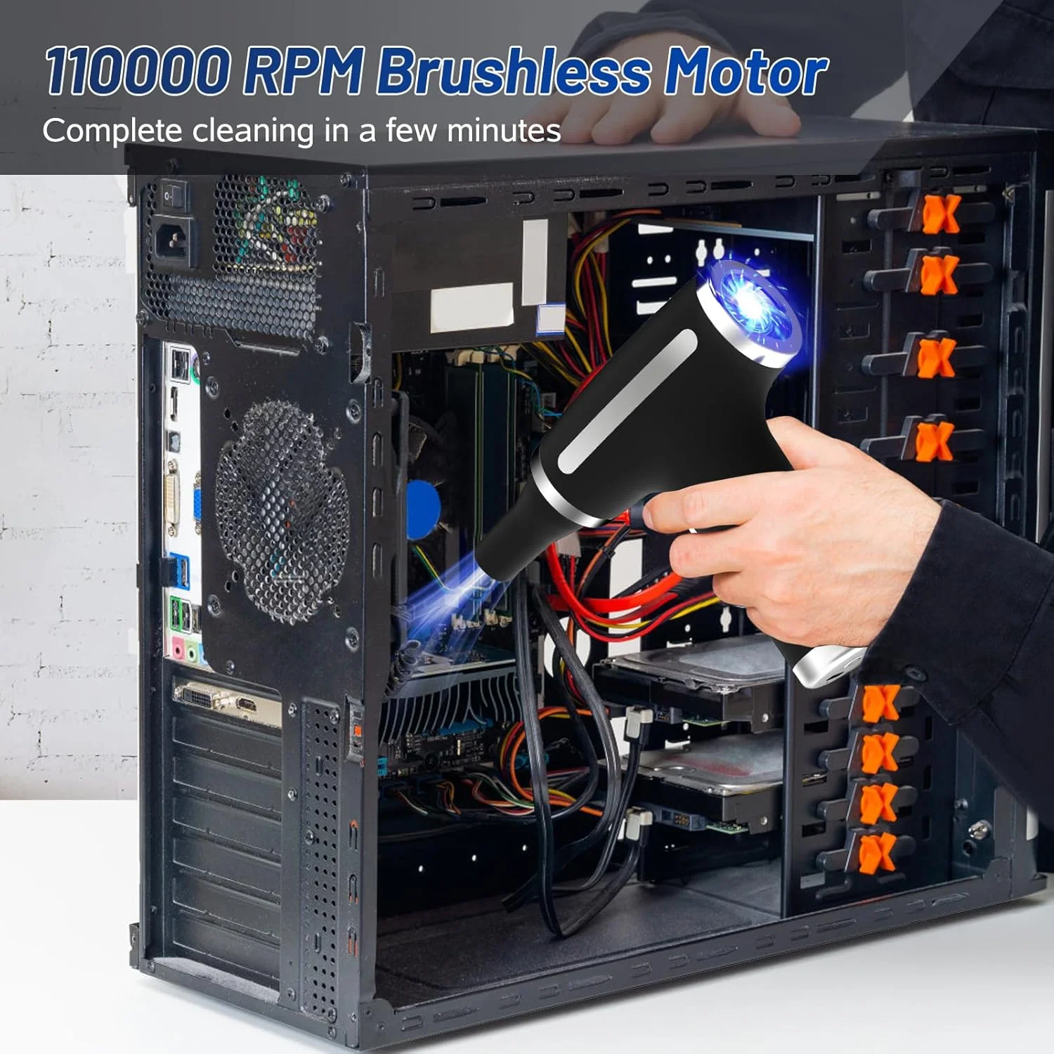 گردگیر هوای فشرده، گردگیر هوای الکتریکی 4 سرعته، دمنده هوای قابل حمل، جاروبرقی، گردگیر هوای قابل شارژ برای تمیز کردن گرد و غبار کامپیوتر، صفحه کلید، شارژ سریع گردگیر هوای فشرده، گردگیر هوای الکتریکی 4 سرعته، دمنده هوای قابل حمل، جاروبرقی، گردگیر هوای قابل شارژ برای تمیز کردن گرد و غبار کامپیوتر، صفحه کلید، شارژ سریع