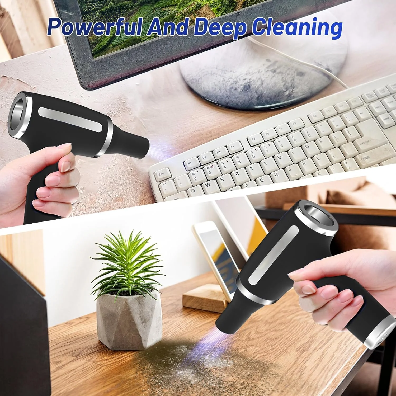 گردگیر هوای فشرده، گردگیر هوای الکتریکی 4 سرعته، دمنده هوای قابل حمل، جاروبرقی، گردگیر هوای قابل شارژ برای تمیز کردن گرد و غبار کامپیوتر، صفحه کلید، شارژ سریع گردگیر هوای فشرده، گردگیر هوای الکتریکی 4 سرعته، دمنده هوای قابل حمل، جاروبرقی، گردگیر هوای قابل شارژ برای تمیز کردن گرد و غبار کامپیوتر، صفحه کلید، شارژ سریع