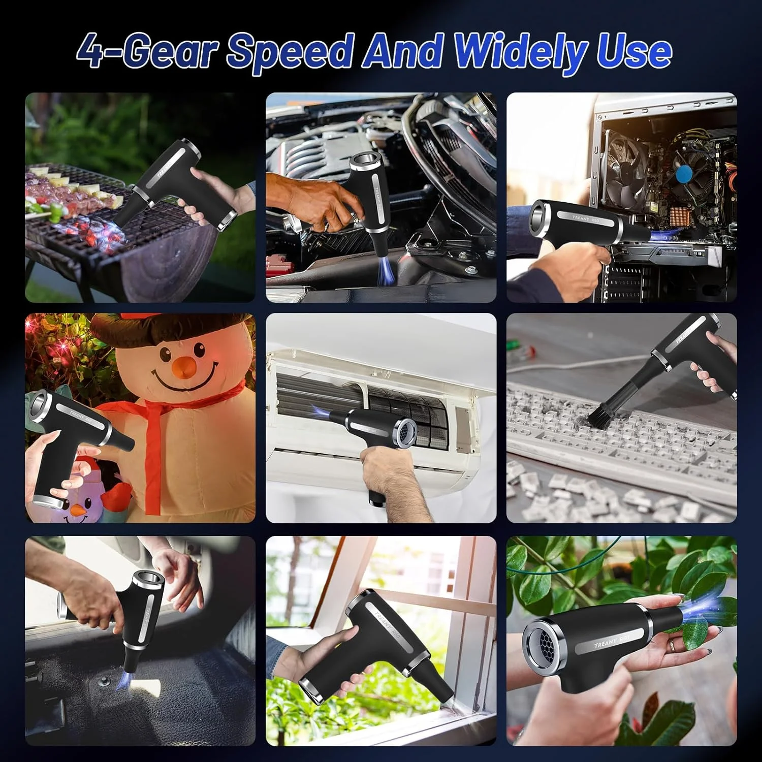 گردگیر هوای فشرده، گردگیر هوای الکتریکی 4 سرعته، دمنده هوای قابل حمل، جاروبرقی، گردگیر هوای قابل شارژ برای تمیز کردن گرد و غبار کامپیوتر، صفحه کلید، شارژ سریع گردگیر هوای فشرده، گردگیر هوای الکتریکی 4 سرعته، دمنده هوای قابل حمل، جاروبرقی، گردگیر هوای قابل شارژ برای تمیز کردن گرد و غبار کامپیوتر، صفحه کلید، شارژ سریع