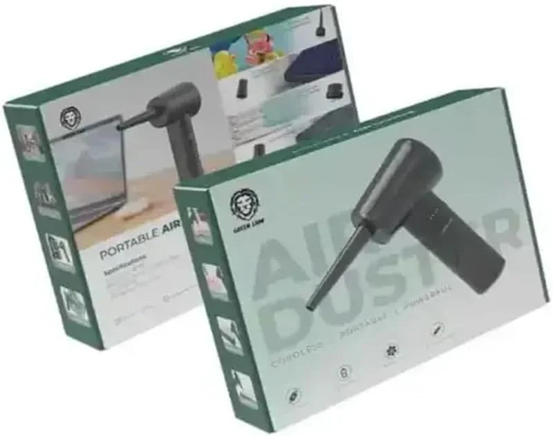 گردگیر هوای قابل حمل گرین لاین، جاروبرقی بی سیم 70 وات، 3 عدد باتری 2000 میلی آمپر ساعتی، 30 دقیقه زمان کارکرد، 4 عدد نازل جاروبرقی/دمنده همراه، تمیز کننده ایده آل برای کامپیوتر، کیبورد، خانه، پاسیو و ماشین - مشکی