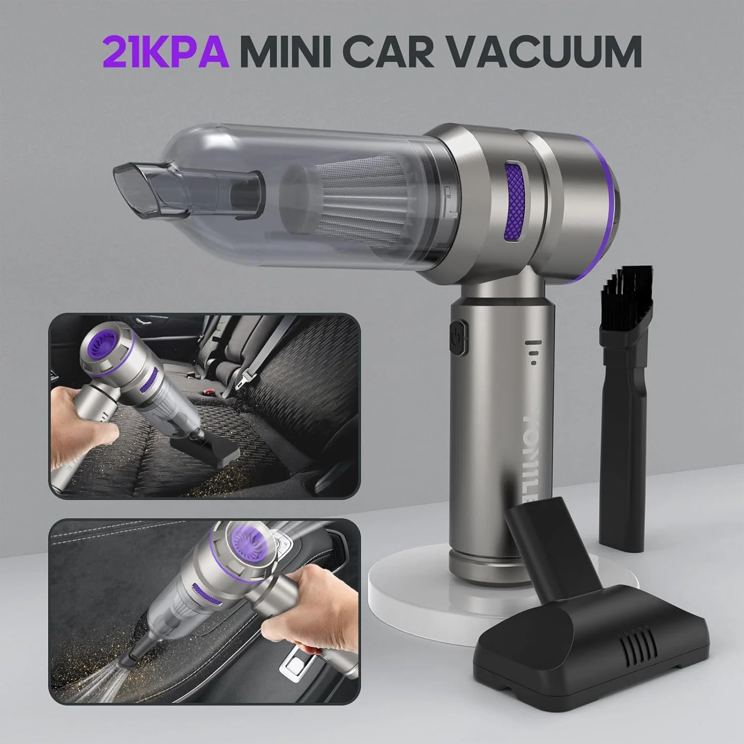 دَمنده هوای برقی یومیل - 2 در 1، دَمنده هوای بدون برس 210000 دور در دقیقه و جاروبرقی خودرو 21000PA، باتری 9000 میلی آمپر ساعت، دمنده هوا، جاروبرقی بی سیم دستی برای خودرو، دفتر و خانه