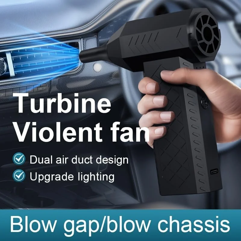 دمنده و جاروبرقی هوای فشرده مینی E EFFIE، 4 سرعته 100000 دور در دقیقه توربو، قابل حمل USB قابل شارژ، دمنده چند منظوره برای خودرو، صفحه کلید، پنجره، گریل، تخت بادی، فضاهای کوچک