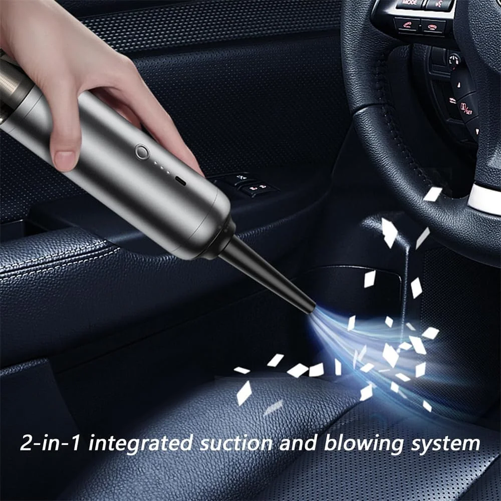دمنده هوای قابل حمل آزونه، جاروبرقی خودرو، جاروبرقی کوچک بی سیم دستی 16000PA با قدرت بالا، ایده آل برای تمیز کردن خودرو، دفتر و خانه (مشکی)