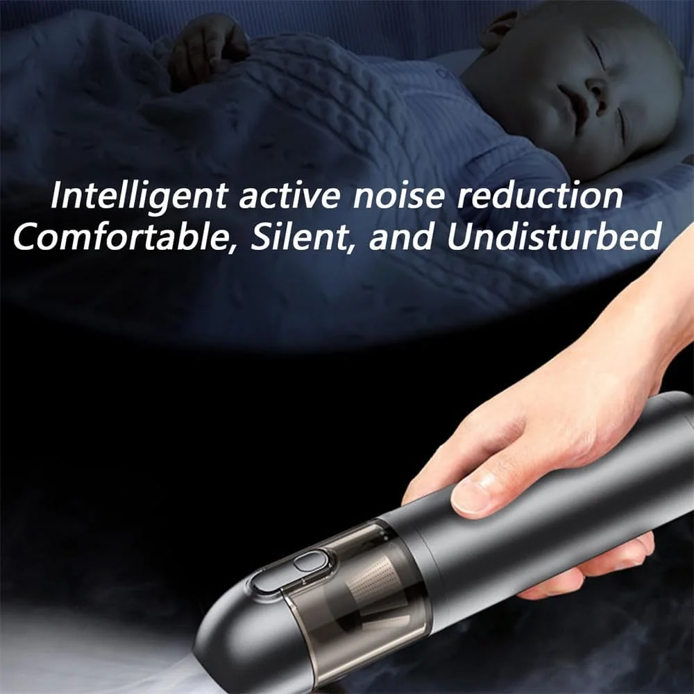 دمنده هوای قابل حمل آزونه، جاروبرقی خودرو، جاروبرقی کوچک بی سیم دستی 16000PA با قدرت بالا، ایده آل برای تمیز کردن خودرو، دفتر و خانه (مشکی)