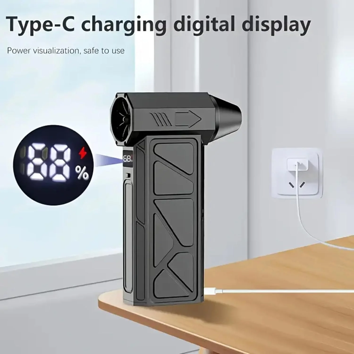 دمنده و جاروبرقی هوای فشرده مینی E EFFIE، 4 سرعته 100000 دور در دقیقه توربو، قابل حمل USB قابل شارژ، دمنده چند منظوره برای خودرو، صفحه کلید، پنجره، گریل، تخت بادی، فضاهای کوچک