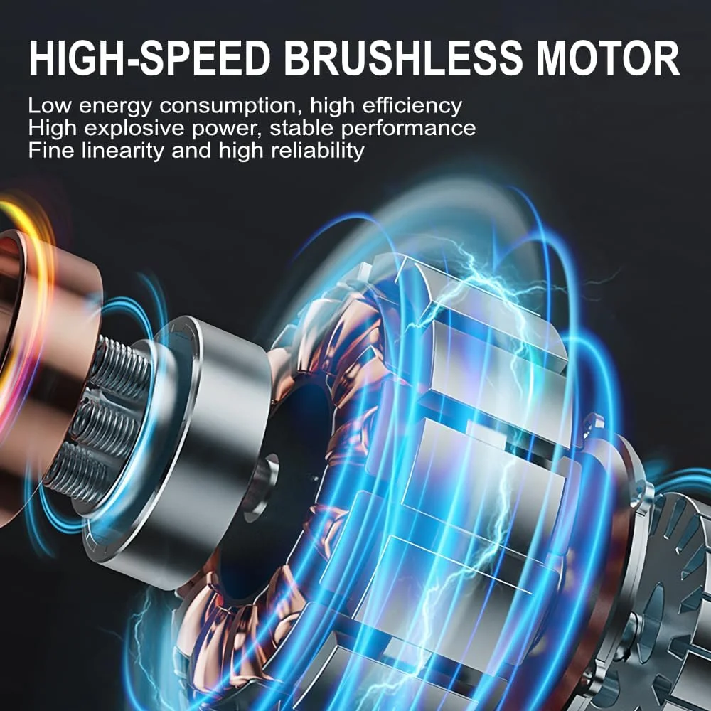 دمنده هوای بی سیم Bellivor با نمایشگر LED، فن توربو پرقدرت 130000 دور در دقیقه، دمنده هوای خشک جت قابل شارژ 5000 میلی آمپر ساعتی، 3 سرعته قابل تنظیم، دمنده گرد و غبار کوچک برای صفحه کلید، ماشین، فضای باز، مسافرت، استفاده خانگی