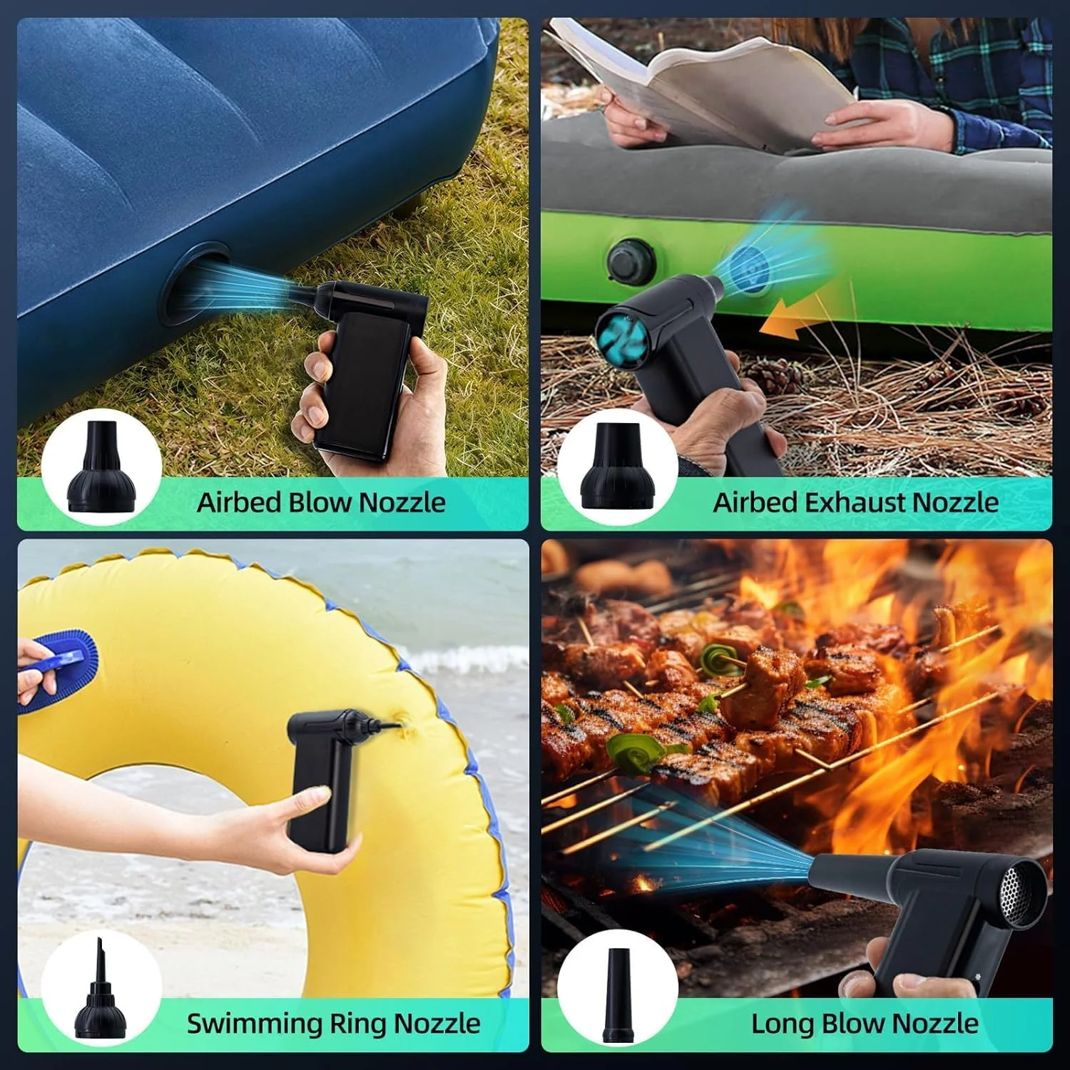 دمنده هوای بی سیم Bellivor با نمایشگر LED، فن توربو پرقدرت 130000 دور در دقیقه، دمنده هوای خشک جت قابل شارژ 5000 میلی آمپر ساعتی، 3 سرعته قابل تنظیم، دمنده گرد و غبار کوچک برای صفحه کلید، ماشین، فضای باز، مسافرت، استفاده خانگی