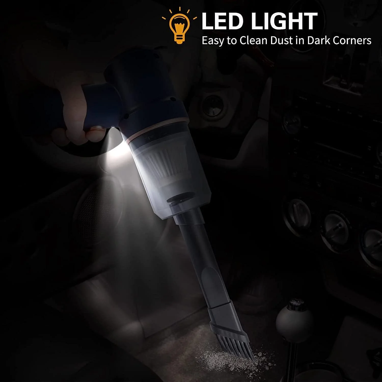 جاروبرقی خودرو TDOO، بدون سیم، جاروبرقی دستی قابل حمل، دمنده هوای قدرتمند 9000PA/120W، مکش و دمیدن 2 در 1، با چراغ LED برای خودرو/خانه/دفتر/حیوان خانگی، قابل شارژ USB