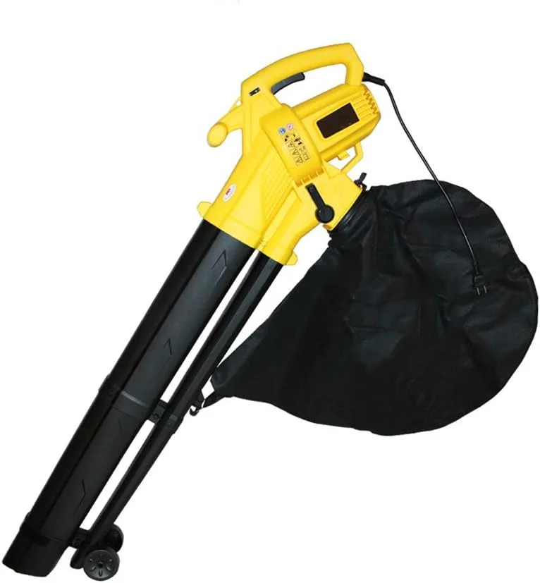 دمنده/مکنده برقی برگ یان کای 3000 وات، خردکن، کیسه چمن 45 لیتری با حالت های دمنده و مکنده دوگانه، مناسب برای باغبانی، خرد کردن برگ ها، تمیز کردن آوار و گرد و غبار