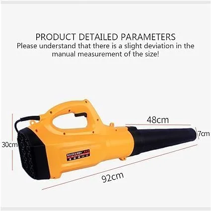 دمنده برگی برقی قدرتمند 3500 واتی با کابل 0.35 متری، جاروبرقی باغی، کنترل 6 سرعته، برای تمیز کردن برف، آوار، گرد و غبار، برگ های ریخته