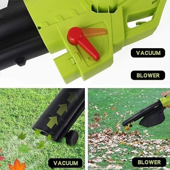 دستگاه دمنده برگ 3000 وات جنریک 3 در 1، جاروبرقی برگ های باغ، پشتیبانی از خرد کردن برگ ها و دارای کیسه جمع آوری بزرگ (سبز)