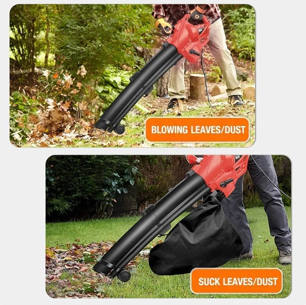 HYLAN دمنده و مکنده برگ برقی 3000 وات با سیم، سیم 6 متری دمنده برگ قدرتمند خردکن باغی چند منظوره دستی HYLAN دمنده و مکنده برگ برقی 3000 وات با سیم، سیم 6 متری دمنده برگ قدرتمند خردکن باغی چند منظوره دستی