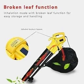 دستگاه دمنده، مکنده و خردکن برگ برقی 3 در 1، 3000 وات، کیسه جمع آوری 45 لیتری، کابل 10 متری