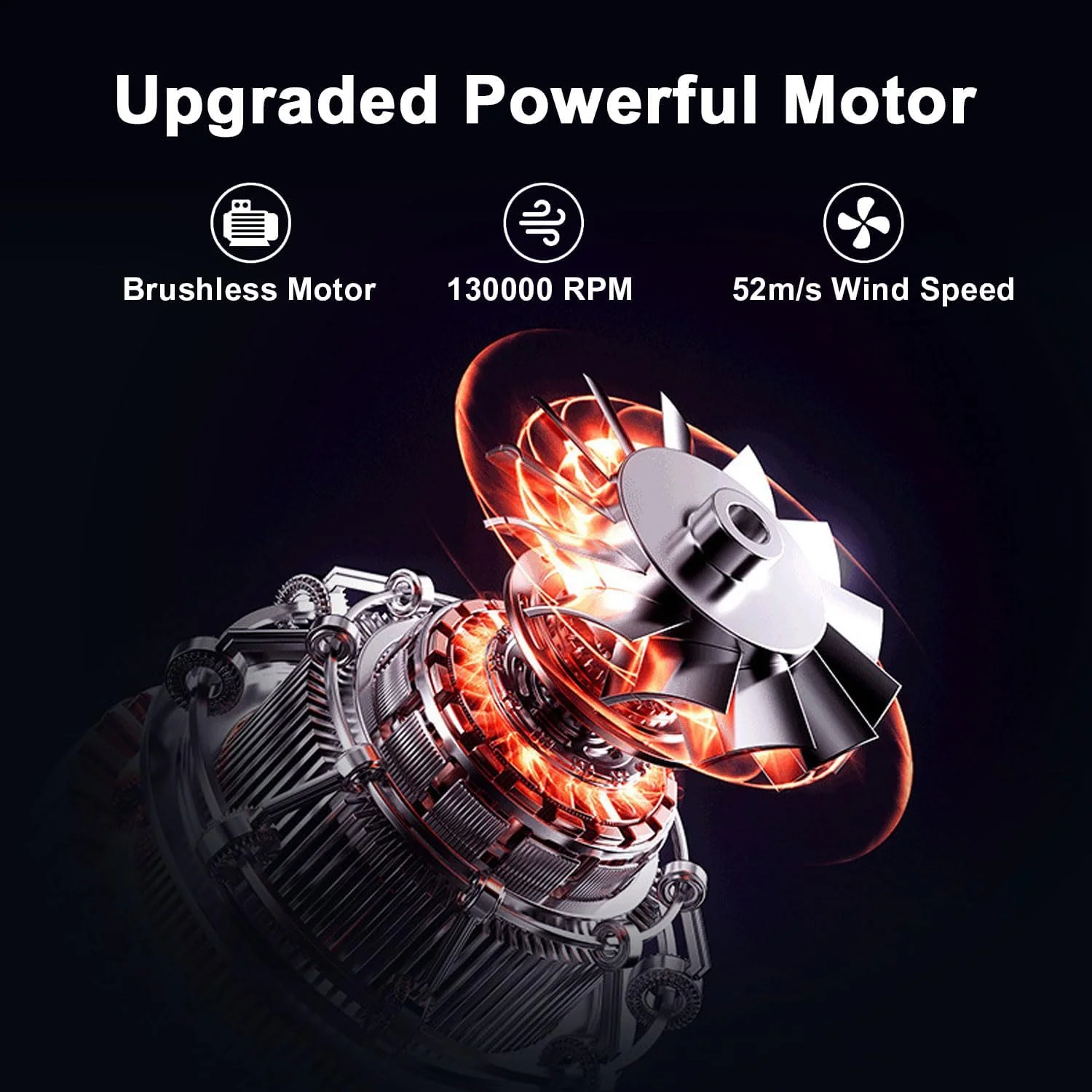 دمنده هوای برقی و جاروبرقی کامپیوتر Begally مدل 2 در 1، دمنده خشک کننده جت 130000 دور در دقیقه، دمنده دستی بی سیم قابل حمل برای صفحه کلید کامپیوتر، تمیز کردن خودرو (مشکی-B)