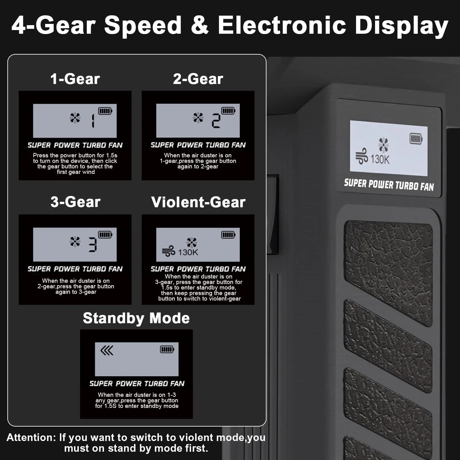 دمنده هوای برقی و جاروبرقی کامپیوتر Begally مدل 2 در 1، دمنده خشک کننده جت 130000 دور در دقیقه، دمنده دستی بی سیم قابل حمل برای صفحه کلید کامپیوتر، تمیز کردن خودرو (مشکی-B)