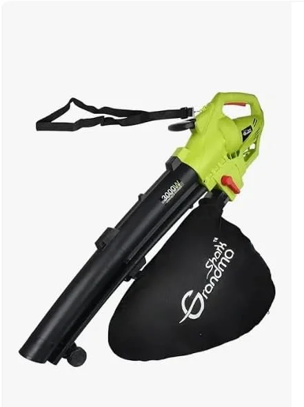 دستگاه دمنده و مکنده برگ سه کاره 3Clock مدل 3000W، مکنده و خردکن باغ، جمع کننده برگ، پاکسازی باغ ها، پاسیوها، ناودان ها، راهروها و موارد دیگر، کابل 13 متری، بند شانه، چرخ ها، کیسه جمع آوری 40 لیتری