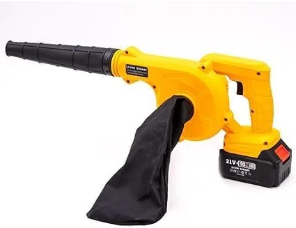 دمنده برگ، دمنده و جاروبرقی دستی کوچک و قدرتمند 21 ولت با باتری لیتیومی قابل شارژ و شارژر برای مراقبت از چمن، تمیز کردن برگ ها و حذف گرد و غبار