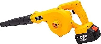 دمنده برگ، دمنده و جاروبرقی دستی کوچک و قدرتمند 21 ولت با باتری لیتیومی قابل شارژ و شارژر برای مراقبت از چمن، تمیز کردن برگ ها و حذف گرد و غبار