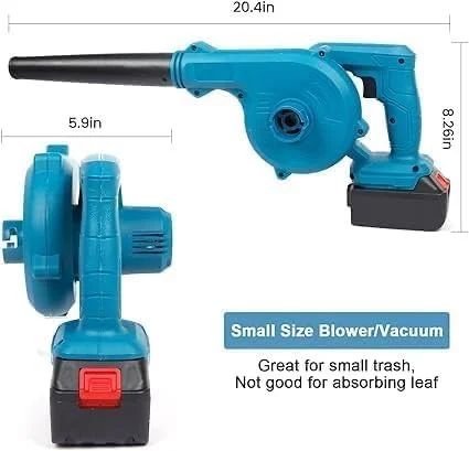 دمنده برگ بی سیم قابل حمل، دمنده و مکنده برگ 2 در 1 با باتری، دمنده برگ شارژی
