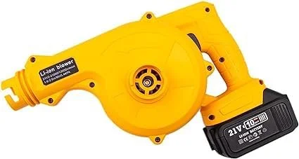 دمنده برگ، دمنده و جاروبرقی دستی کوچک و قدرتمند 21 ولت با باتری لیتیومی قابل شارژ و شارژر برای مراقبت از چمن، تمیز کردن برگ ها و حذف گرد و غبار