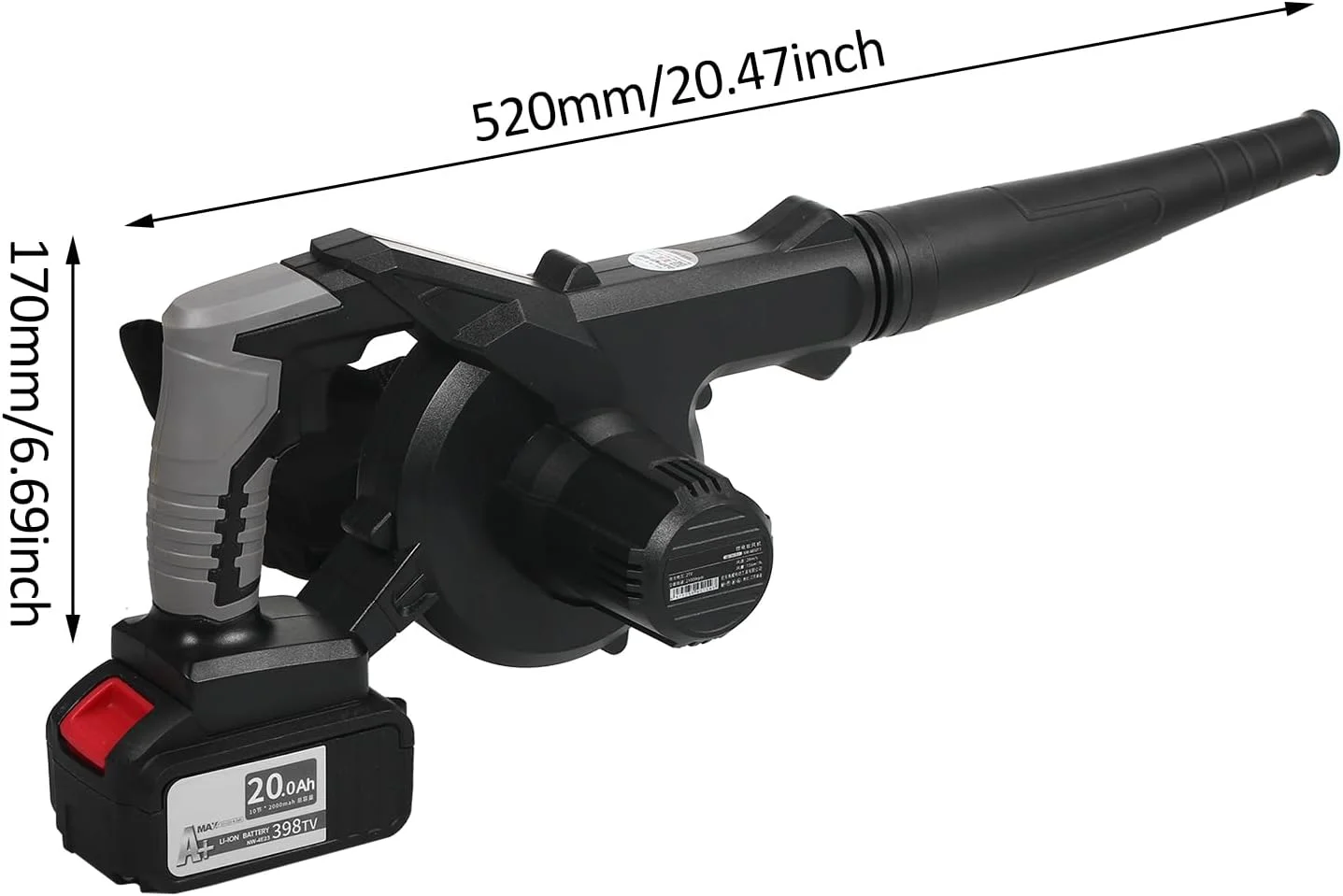 دمنده برگ بی سیم، دمنده برگ سبک وزن 21 ولتی با باتری برای پاسیو، حیاط، پیاده رو، دمنده برگ کوچک، دمنده و جاروبرقی 2 در 1 با سوئیچ کنترل سرعت بی نهایت