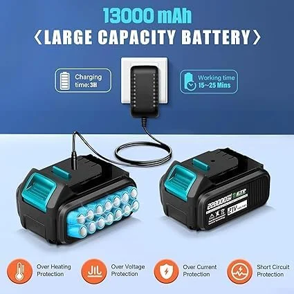 دمنده برگ بی سیم، دمنده و مکنده کوچک برقی 2 در 1 با 2 عدد باتری 21 ولت و شارژر، دمنده هوای دستی با موتور براشلس برای مراقبت از چمن، دمیدن گرد و غبار، گوشه های صعب العبور