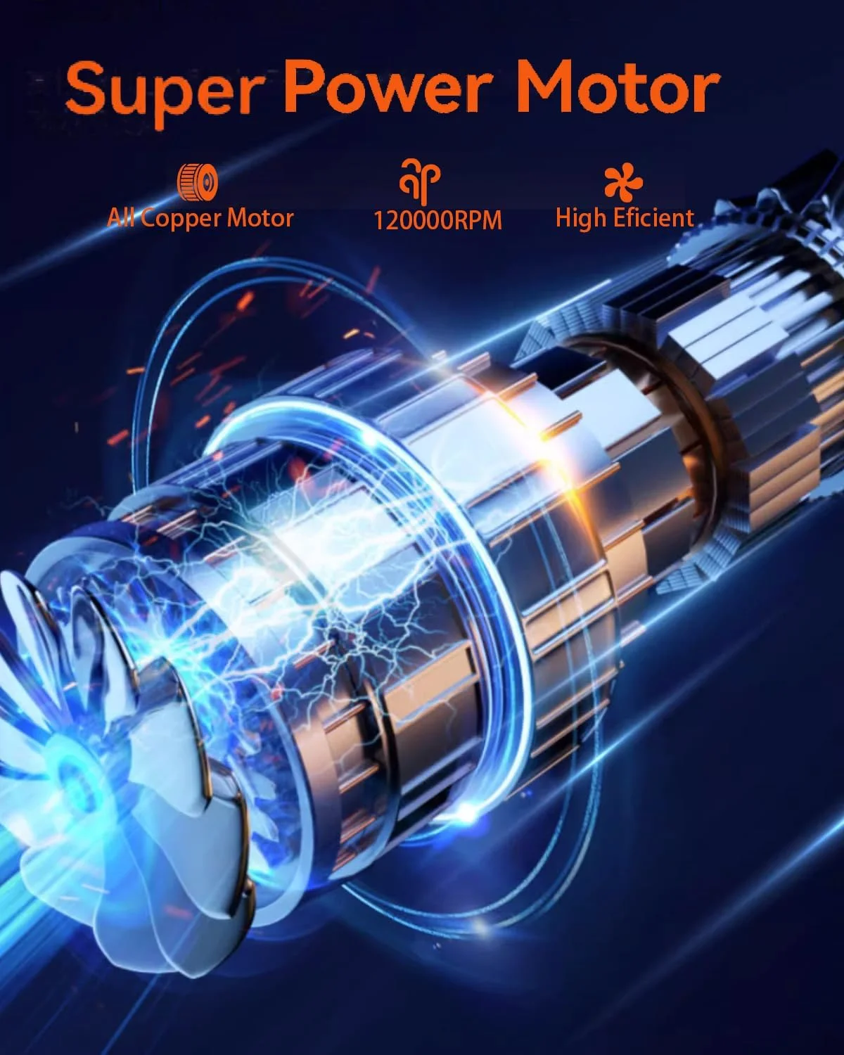 جاروبرقی خودرو ALABOX مدل 2 در 1، موتور براشلس دستی شارژی قابل حمل، جاروبرقی قابل شارژ 120000 دور در دقیقه، گردگیر هوا، کیت تمیز کننده خودرو، قدرت بالا برای خودرو، خانه، دفتر، صفحه کلید