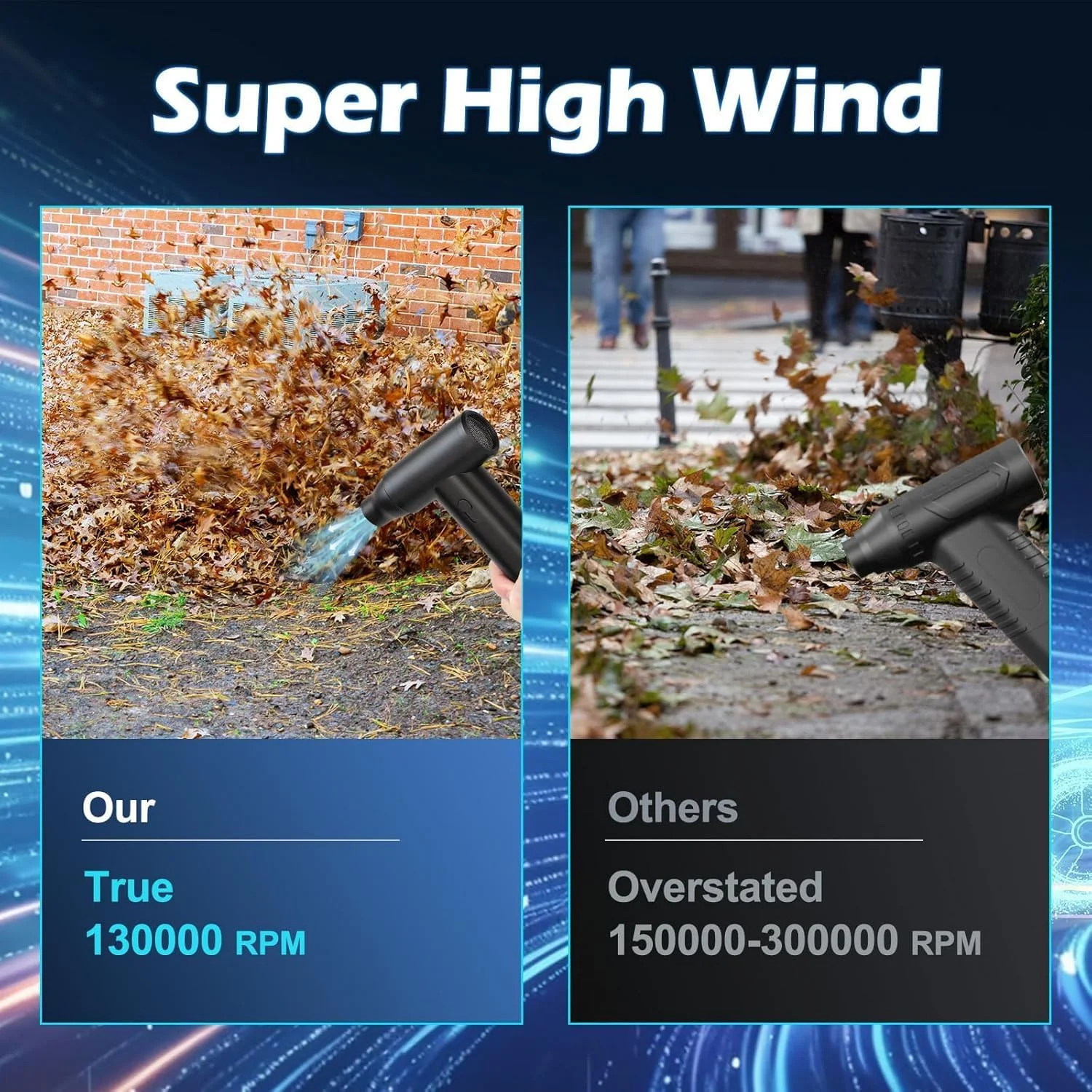 گردگیر هوای فشرده ddLUCK، فلزی کامل با سرعت واقعی 130000 دور در دقیقه، دمنده هوای خشک جت شارژی بی سیم 8000 میلی آمپر ساعتی، فن توربو قابل تنظیم 7 در 1 قابل حمل برای صفحه کلید، ماشین، خانه و مسافرت، مشکی