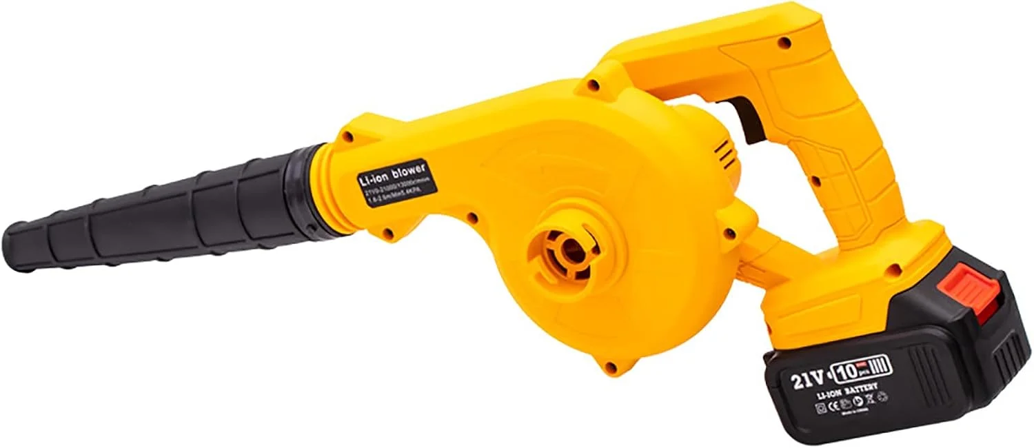 دمنده برگ بی سیم، دمنده برگ دستی کوچک و قدرتمند 21 ولت و جاروبرقی با باتری لیتیومی قابل شارژ و شارژر برای مراقبت از چمن، تمیز کردن برگ ها و حذف گرد و غبار
