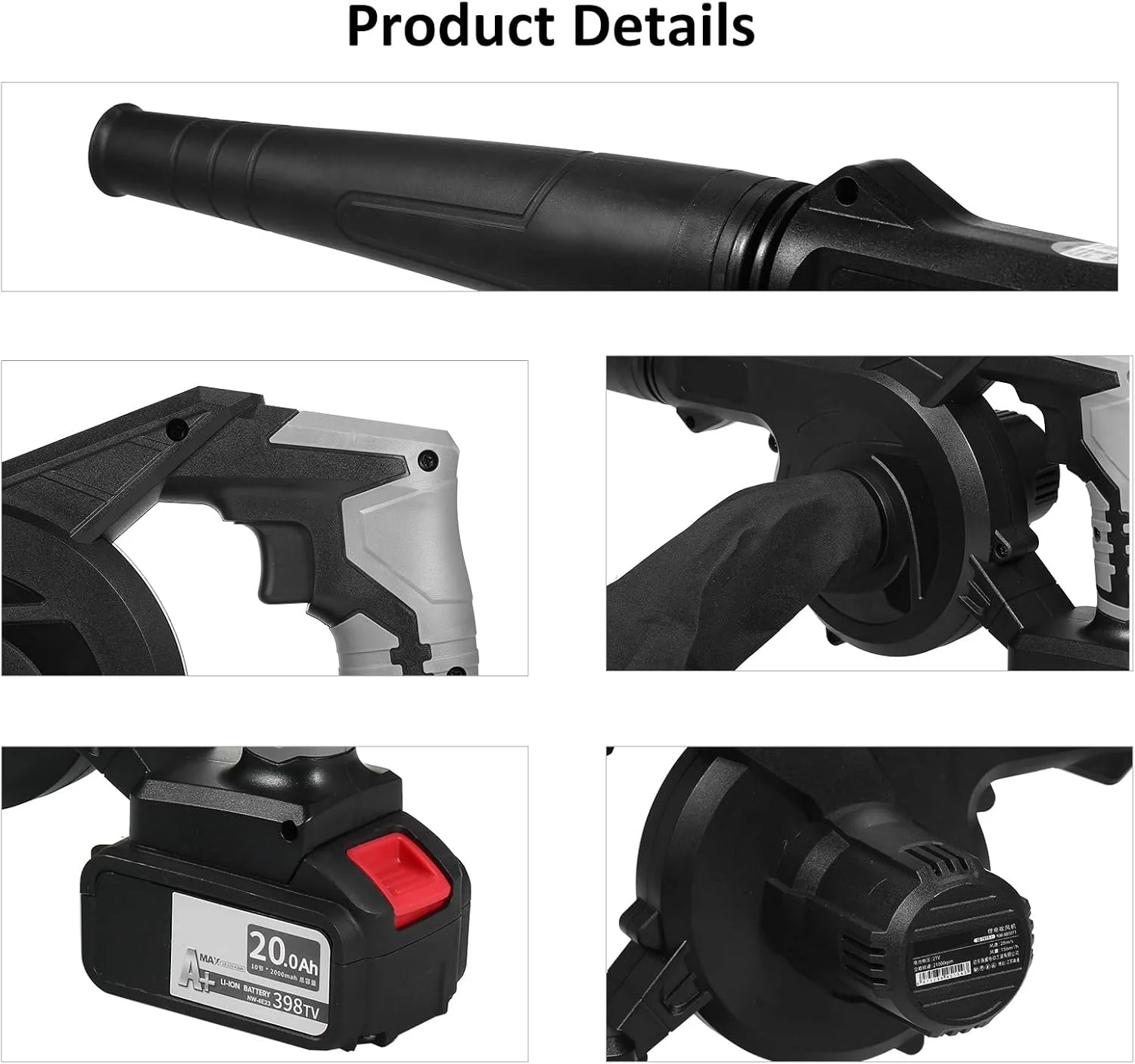 دمنده برگ بی سیم، دمنده برگ سبک وزن 21 ولتی با باتری برای پاسیو، حیاط، پیاده رو، دمنده برگ کوچک، دمنده و جاروبرقی 2 در 1 با سوئیچ کنترل سرعت بی نهایت