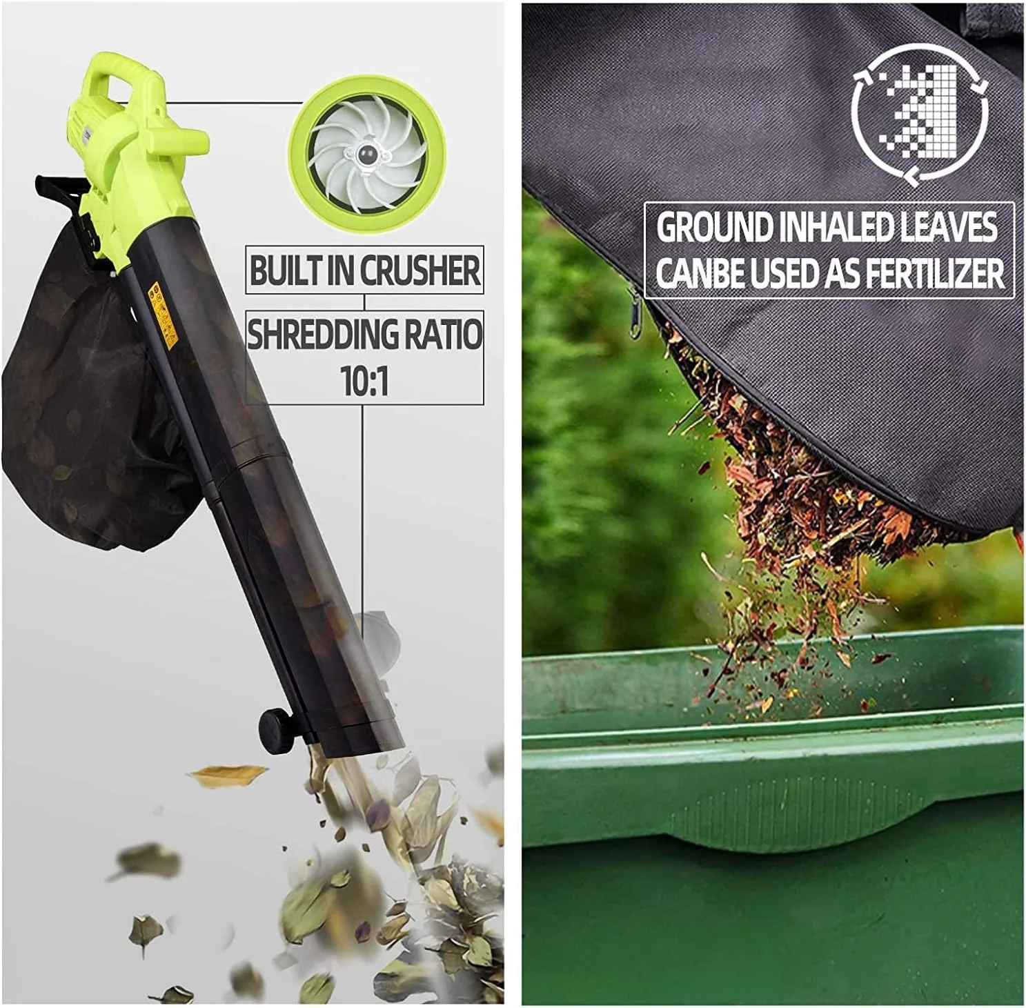 دمنده و مکنده برگ، 3000 وات 3 در 1 برقی باغ دمنده/مکنده خردکن برگ با چرخ، کیسه جمع آوری بزرگ 35 لیتری بند حمل، طراحی سبک وزن قابل حمل - نسبت خرد کردن 10:1، کابل 10 متری دمنده و مکنده برگ، 3000 وات 3 در 1 برقی باغ دمنده/مکنده خردکن برگ با چرخ، کیسه جمع آوری بزرگ 35 لیتری بند حمل، طراحی سبک وزن قابل حمل - نسبت خرد کردن 10:1، کابل 10 متری