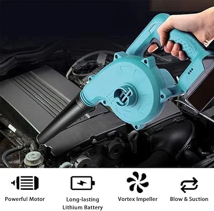 دمنده برگ بی سیم با 2 باتری و شارژر، دمنده و مکنده برقی 2 در 1 دمنده برگ بی سیم با 2 باتری و شارژر، دمنده و مکنده برقی 2 در 1