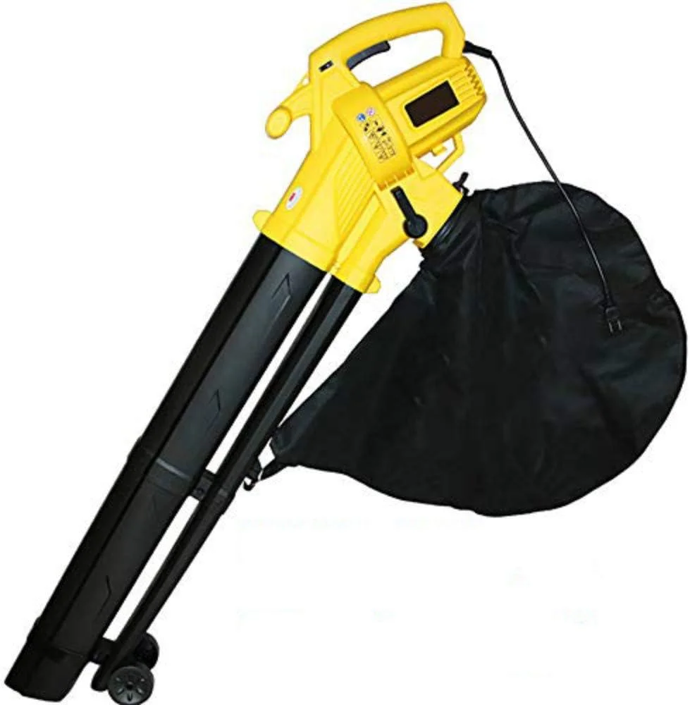 دمنده ZQKJLH با سیم/ دمنده و مکنده برگ / دمنده برگ 3 در 1، جاروبرقی باغی 3000 وات و دمنده برگ با کیسه جمع آوری 45 لیتری، نسبت خرد کردن 10:1 و سیم удлинительный 10 متری