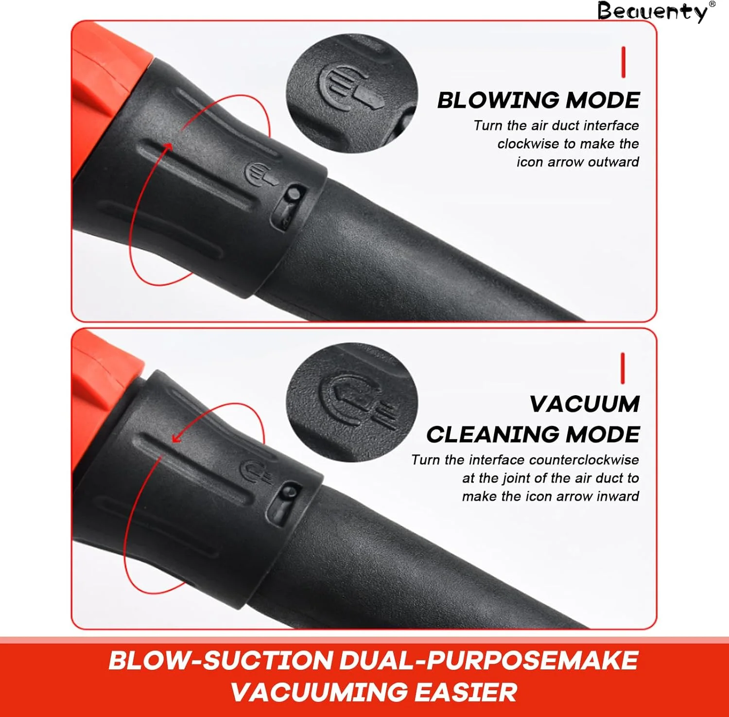 دمنده برگ Beauenty، سرعت قابل تنظیم و جاروبرقی قابل حمل با کیسه جمع آوری گرد و غبار، دمنده برقی چند منظوره برای مصارف خانگی یا کارخانه ها (سرعت ثابت)