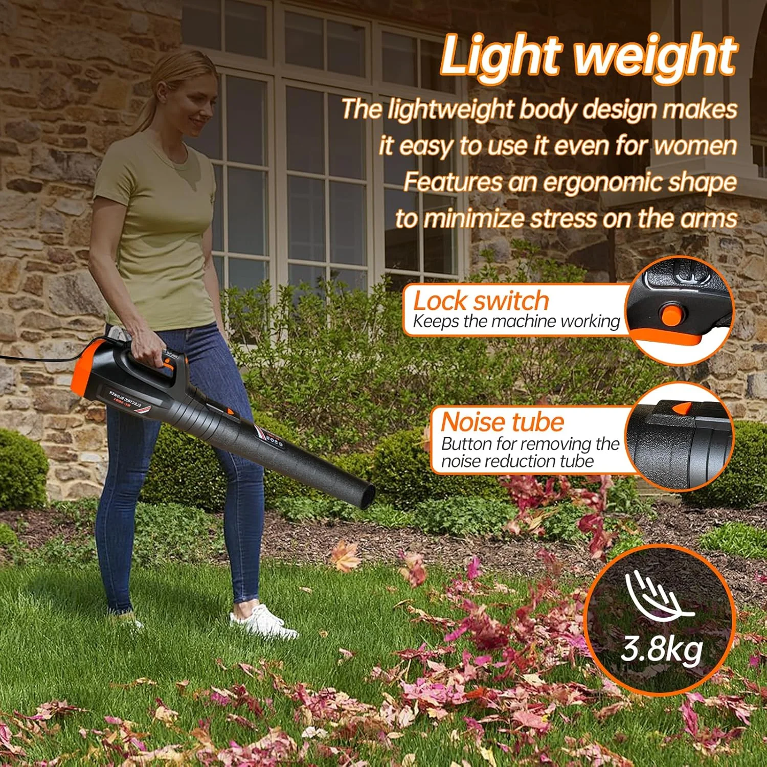 دمنده برگ NuoXing، دمنده برقی سیم دار 3500 وات، 6 سرعته قابل تنظیم، سرعت باد تا 218 کیلومتر در ساعت دمنده برگ NuoXing، دمنده برقی سیم دار 3500 وات، 6 سرعته قابل تنظیم، سرعت باد تا 218 کیلومتر در ساعت