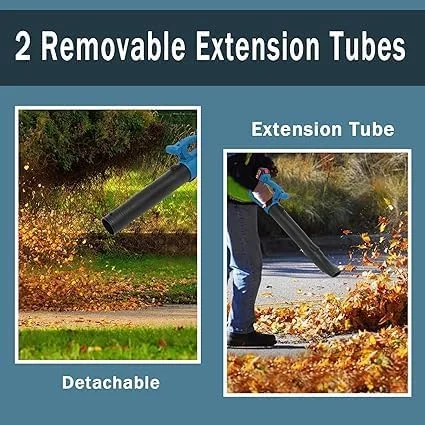 دمنده برگ بی سیم با 2 باتری قدرتمند و شارژر، دمنده برقی برای مراقبت از چمن، دمنده برگ شارژی بی سیم سبک وزن برای برف روبی