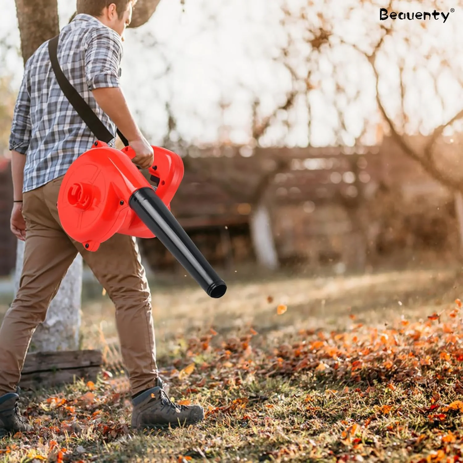 دمنده برگ Beauenty، سرعت قابل تنظیم و جاروبرقی قابل حمل با کیسه جمع آوری گرد و غبار، دمنده برقی چند منظوره برای مصارف خانگی یا کارخانه ها (سرعت ثابت)