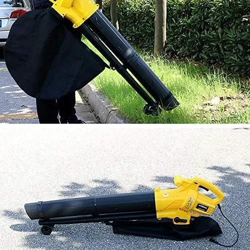 دمنده ZQKJLH با سیم/ دمنده و مکنده برگ / دمنده برگ 3 در 1، جاروبرقی باغی 3000 وات و دمنده برگ با کیسه جمع آوری 45 لیتری، نسبت خرد کردن 10:1 و سیم удлинительный 10 متری